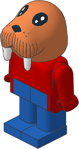 _Figure Fabuland Walrus  1 with Body Red/Red/Blue