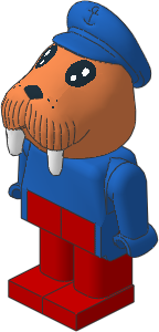 _Figure Fabuland Walrus  1 w Body Blue/Blue/Red Captain's Cap