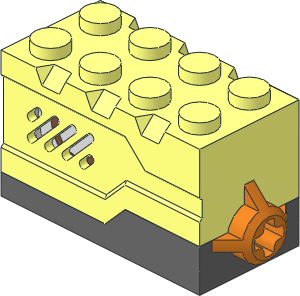 Electric Sound Brick  2 x  4 x  2 with Orange Button