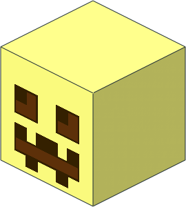 Minifig Head Cuboid with Minecraft Pumpkin Pattern