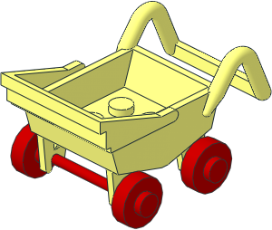 Fabuland Stroller with Red Wheels (Complete)