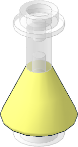 Minifig Conical Flask TransClear with Coloured Base