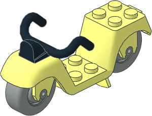 Fabuland Scooter with Grey Wheels and Black Handlebars