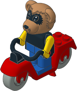 Fabuland Scooter with Raccoon Figure