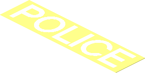 Sticker  1.1 x  4.4 with White "Police"