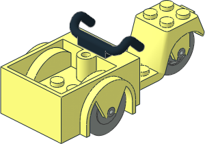 Fabuland Tricycle, 2 Front Wheels, Grey Wheels, Black Handlebars