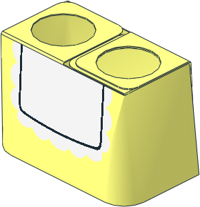 Minifig Skirt  1.4L with Straight Bottom with White Apron with Lace Pattern (Formed)