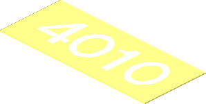 Sticker  0.8 x  1.9 with White "4010"