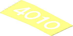 Sticker  0.8 x  1.9 with White "4010" (Formed Left)