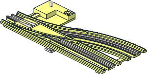 ~Train Track 12V Tapered Point Left Electric (Branching)