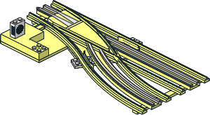 Train Track 12V Tapered Point Right Manual (Branching)