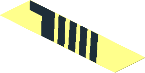 Sticker  4.6 x  1.2 with Black Diagonal Stripes (Left)