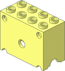 ~Technic Gear Block  2 x  4 x  3 - Top