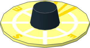 ~Minifig Compass Dial with White and Yellow Pattern