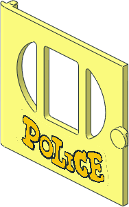 Door  1 x  5 x  3.75 with 3 Panes with Yellow "POLICE" Sticker