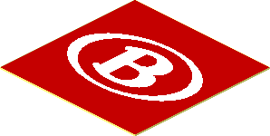Sticker  1.3 x  1.3 with White Belgian Railways Logo ("B")