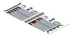 Sticker  0.9 x  1.9 with Black and Red Calendar on White Background