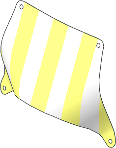 Sail 27 x 17 Trapezoidal with Thick Stripes on White Background Pattern (Formed Shape 1)