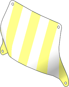 Sail 27 x 17 Trapezoidal with Thick Stripes on White Background Pattern (Formed Shape 2)