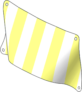 Sail 30 x 15 Trapezoidal with Thick Stripes on White Background Pattern (Formed Shape 1)