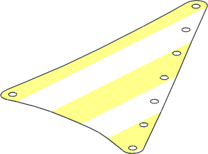 Sail 15 x 22 Triangular  with 8 Holes with Thick Stripes on White Background Pattern