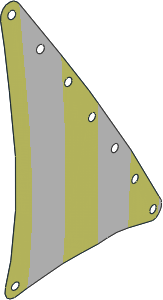 Sail 15 x 22 Triangular with 8 Holes with Thick Stripes on White Background Pattern (Formed Shape 2)