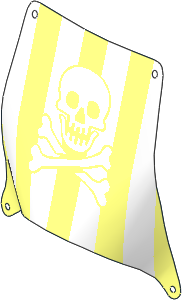 Sail 25 x 25 Square with Thick Stripes Skull and Crossed Bones on White Background Pattern (Formed)