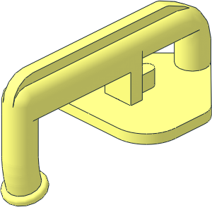 Train Coupling Hook without Notch with Round Base Connection