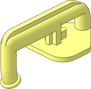 Train Coupling Hook without Notch with Rectangular Base Connection