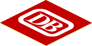 Sticker  1.3 x  1.3 with White German Railways Logo ("DB")