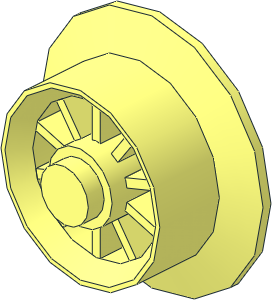 ~Train Wheel Spoked with Cylindrical Rim with 6 LDU Axle Hole