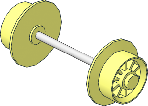 ~Train Wheels Spoked with Cylindrical Rim with Axle Steel  6 x 96 LDU