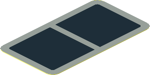 Sticker 2.3 x 1.3 with Black Train Window with Light Grey Trim