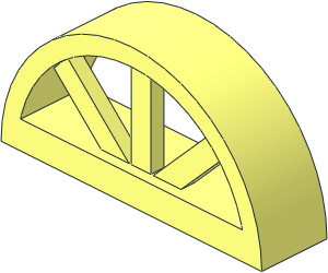 Window  1 x  4 x  1.667 Half Round with 3 Radial Dividers