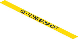 Sticker  1.1 x 15.9 with Black "GÜTERBAHNHOF" on Yellow Background