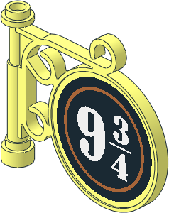 Signpost Ornamented Type 1 with 2 Stickers "9 3/4" Round