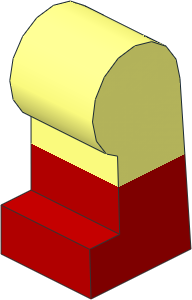 ~Minifig Leg Left with Red Lower Leg Pattern (Obsolete)