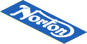 Sticker  0.9 x  2.5 with White Norton Logo on Blue Background