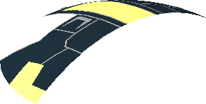 ~Dish  6 x  6 Inverted - No Studs with Handle with Grey Lines on Black Background, Red Area and Window Pattern - Half