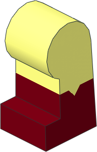 ~Minifig Leg Left with Dark Red Lower Leg and Triangular Notch on Side Pattern (Obsolete)