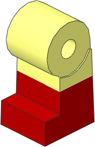 ~Minifig Leg Right with Red Lower Leg Pattern (Obsolete)