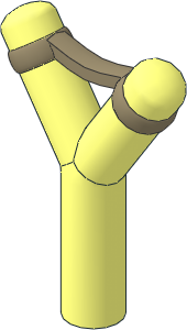 Minifig Slingshot with Dark Tan Band Pattern