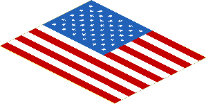 =Sticker  2.4 x  3 with United States Flag