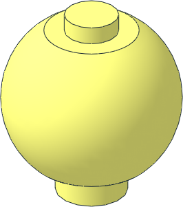 Brick Round Sphere  2 x  2 x  1.667 with Stud