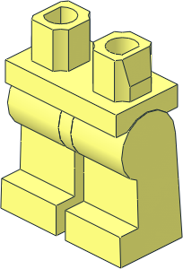 ~Minifig Hips and Legs Dual Mould with Uncoloured Lower Leg Pattern (Obsolete)
