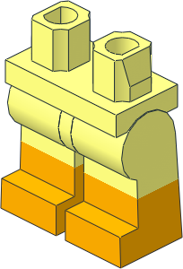 ~Minifig Hips and Legs with Bright Light Orange Lower Leg Pattern (Obsolete)