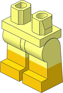 ~Minifig Hips and Legs with Yellow Lower Leg Pattern (Obsolete)