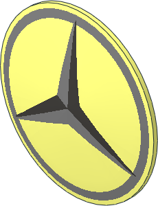 =Minifig Shield Round Bowed with Mercedes-Benz Logo