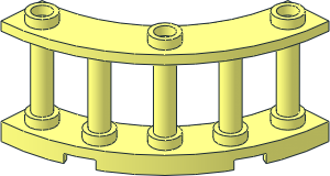 Fence Spindled  4 x  4 x  2 Quarter Round with  3 Studs