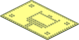 Baseplate 16 x 24 with Set 080 Red House Studs